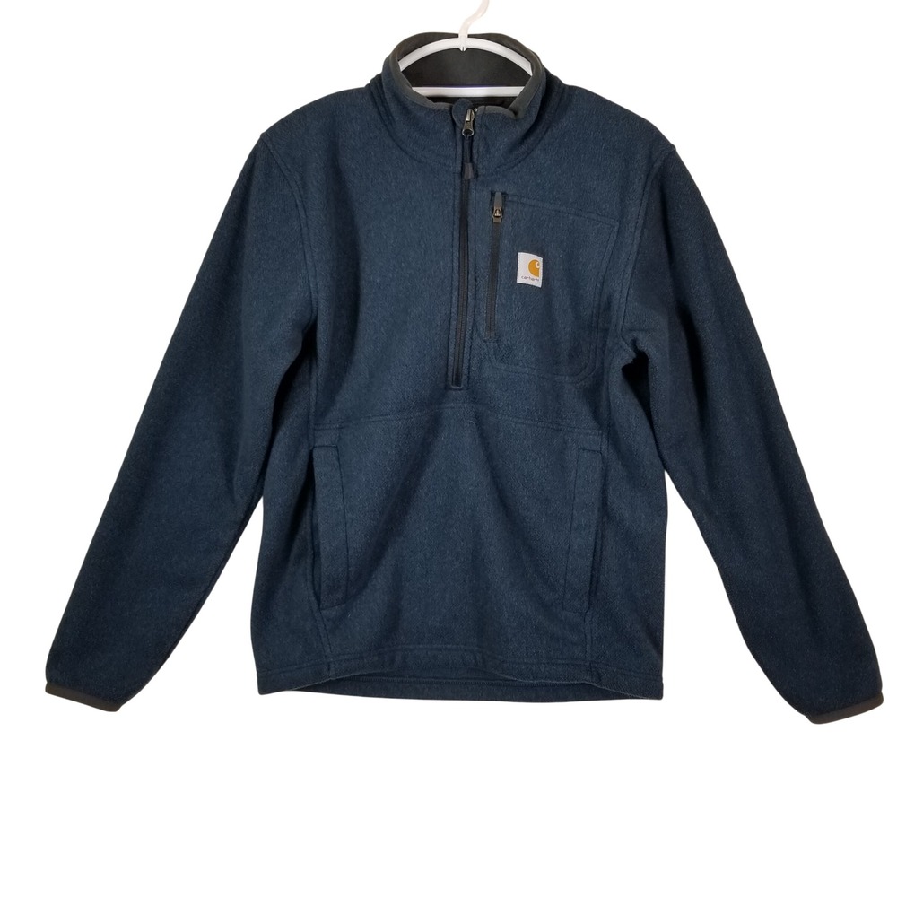 Carhartt Mens Dalton Half Zip Fleece Pullover Navy Blue 103831-981 Size Small